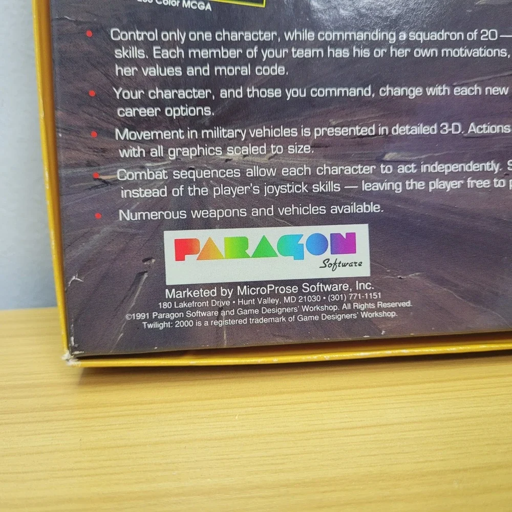 Twilight 2000 Paragon Software PC Big Box Game 3.5 CIB‎